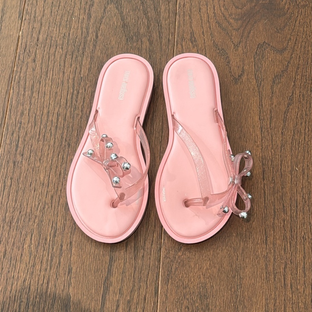 Mini Melissa Pink Flip Flops Size 4